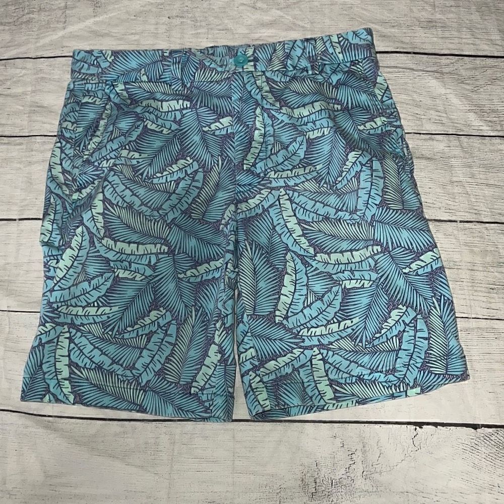 Vineyard Vines Mens Breaker Short Blue Palm Tree Banana Leaves Tropical sz 30